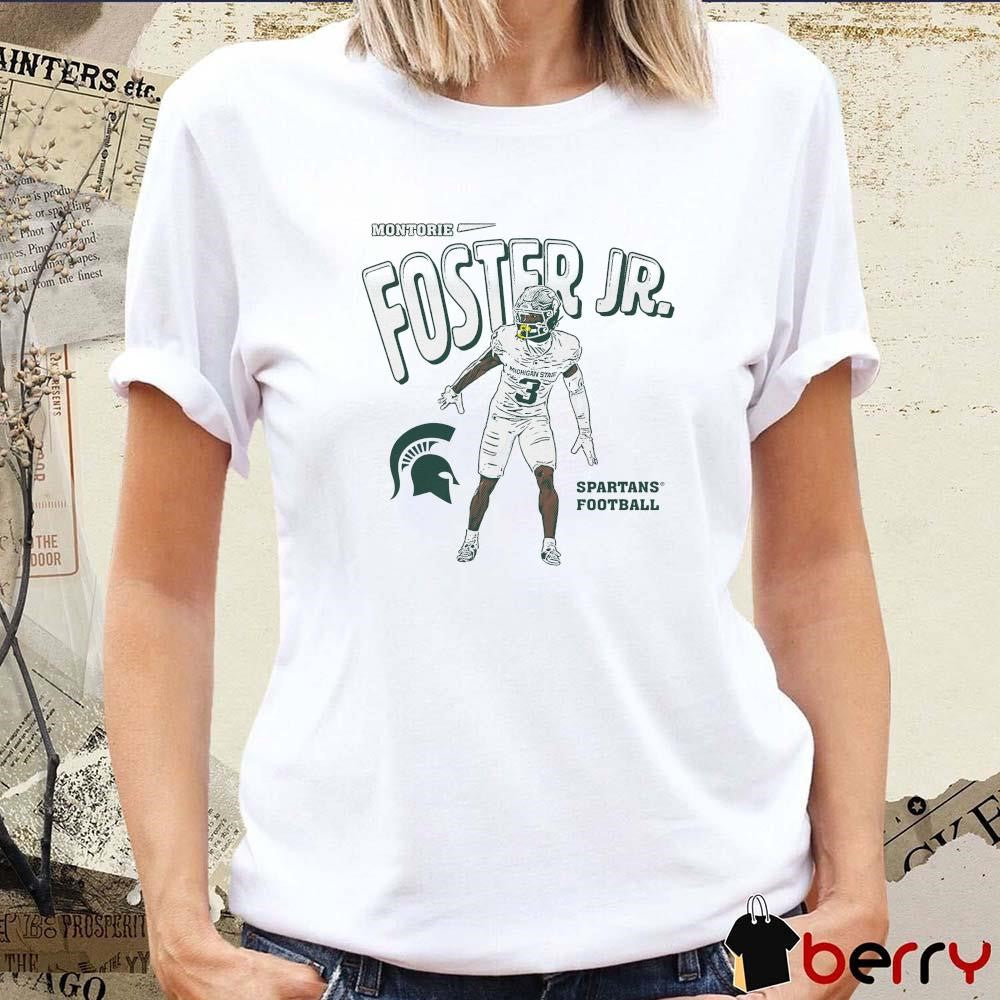 Montorie Foster Jr Illustrated Michigan State Spartans Football Graphic t-shirt