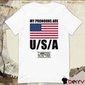 My Pronouns Are USA Dorian Electra USA Flag t-shirt