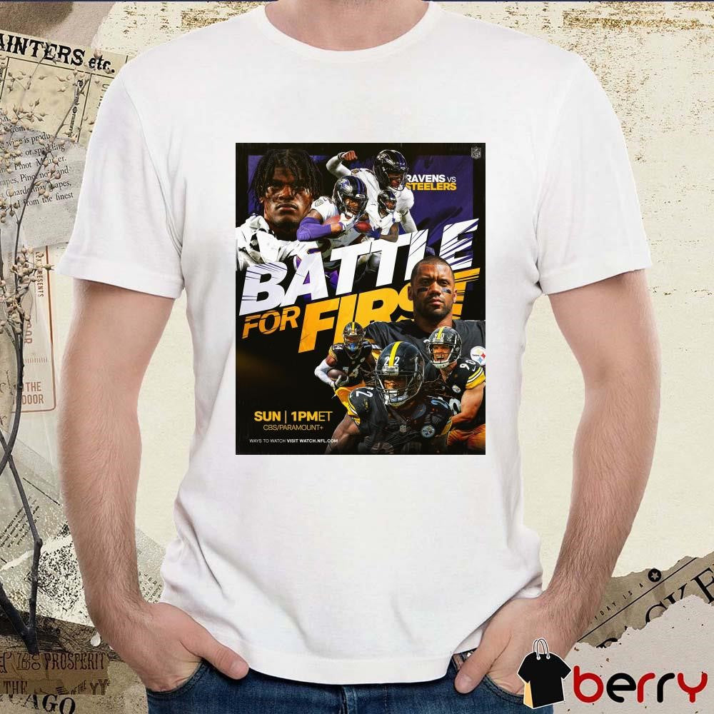 NFL Baltimore Ravens and Pittsburgh Steelers Battle For First AFC North On The Line Poster t-shirt