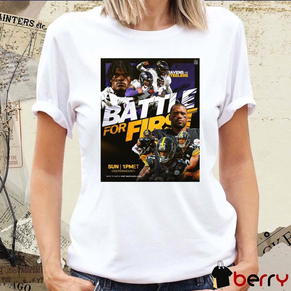 NFL Baltimore Ravens and Pittsburgh Steelers Battle For First AFC North On The Line Poster t-shirt