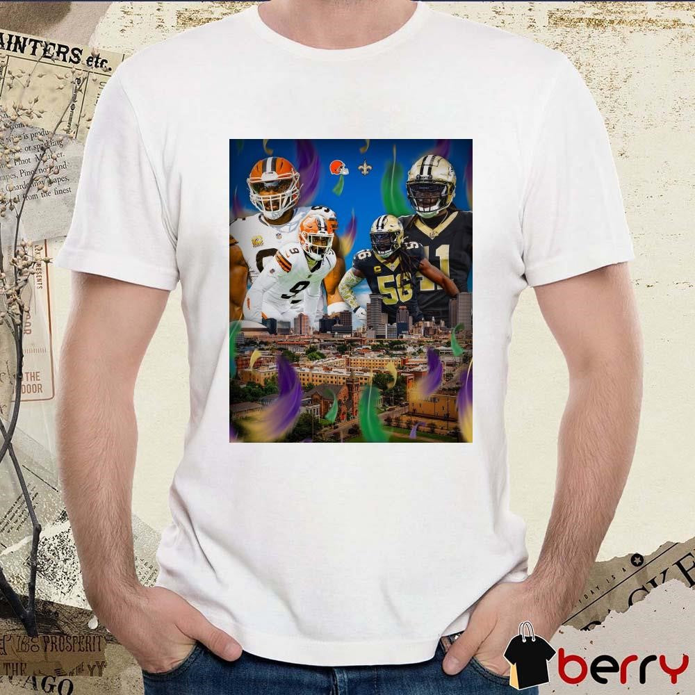 NFL Cleveland Browns Vs New Orleans Saints See You Soon NOLA Poster t-shirt