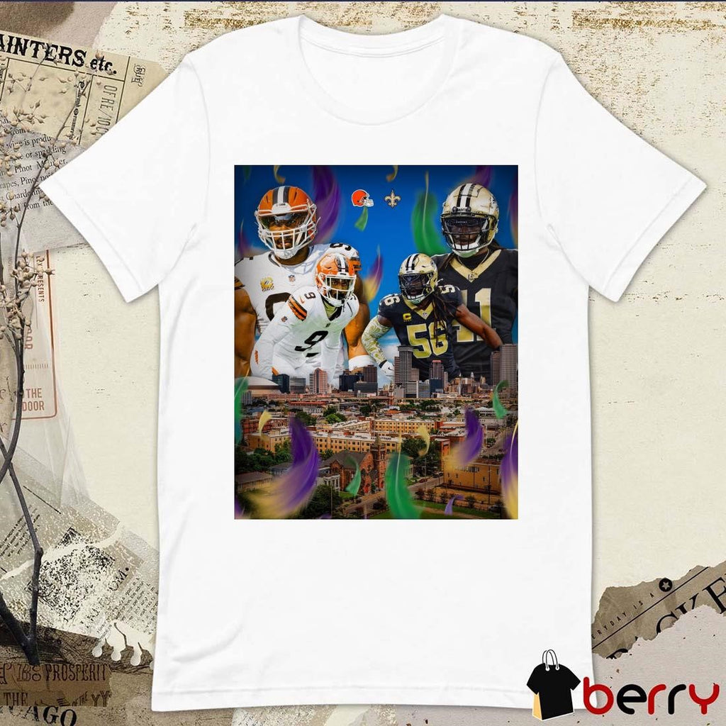 NFL Cleveland Browns Vs New Orleans Saints See You Soon NOLA Poster t-shirt