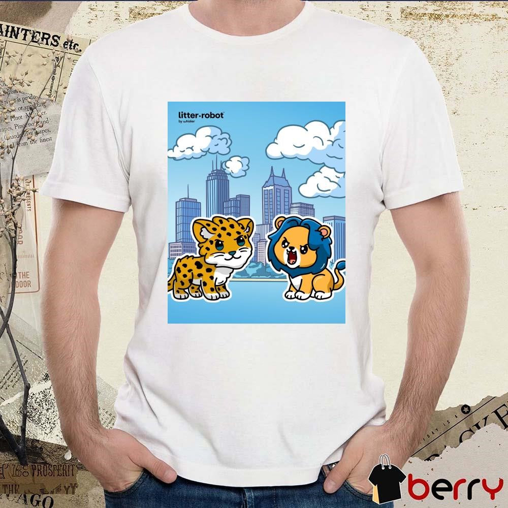 NFL Jacksonville Jaguars vs. Detroit Lions Caturday Litter Robot Poster t-shirt