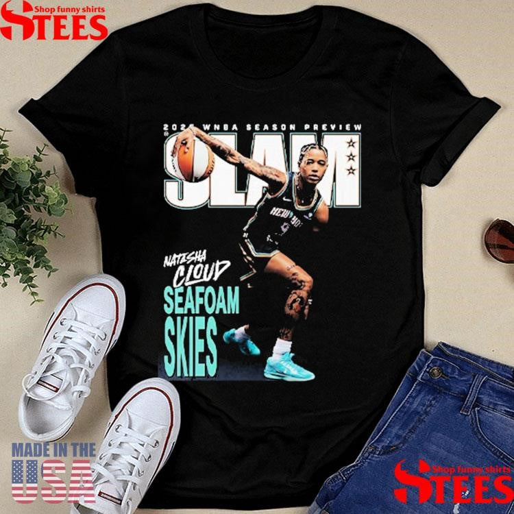 Natasha Cloud New York Liberty Seafoam Skies Magazine Slam 256 Cover 2025 Wnba Season T-shirt