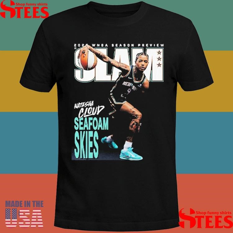 Natasha Cloud New York Liberty Seafoam Skies Magazine Slam 256 Cover 2025 Wnba Season T-shirt