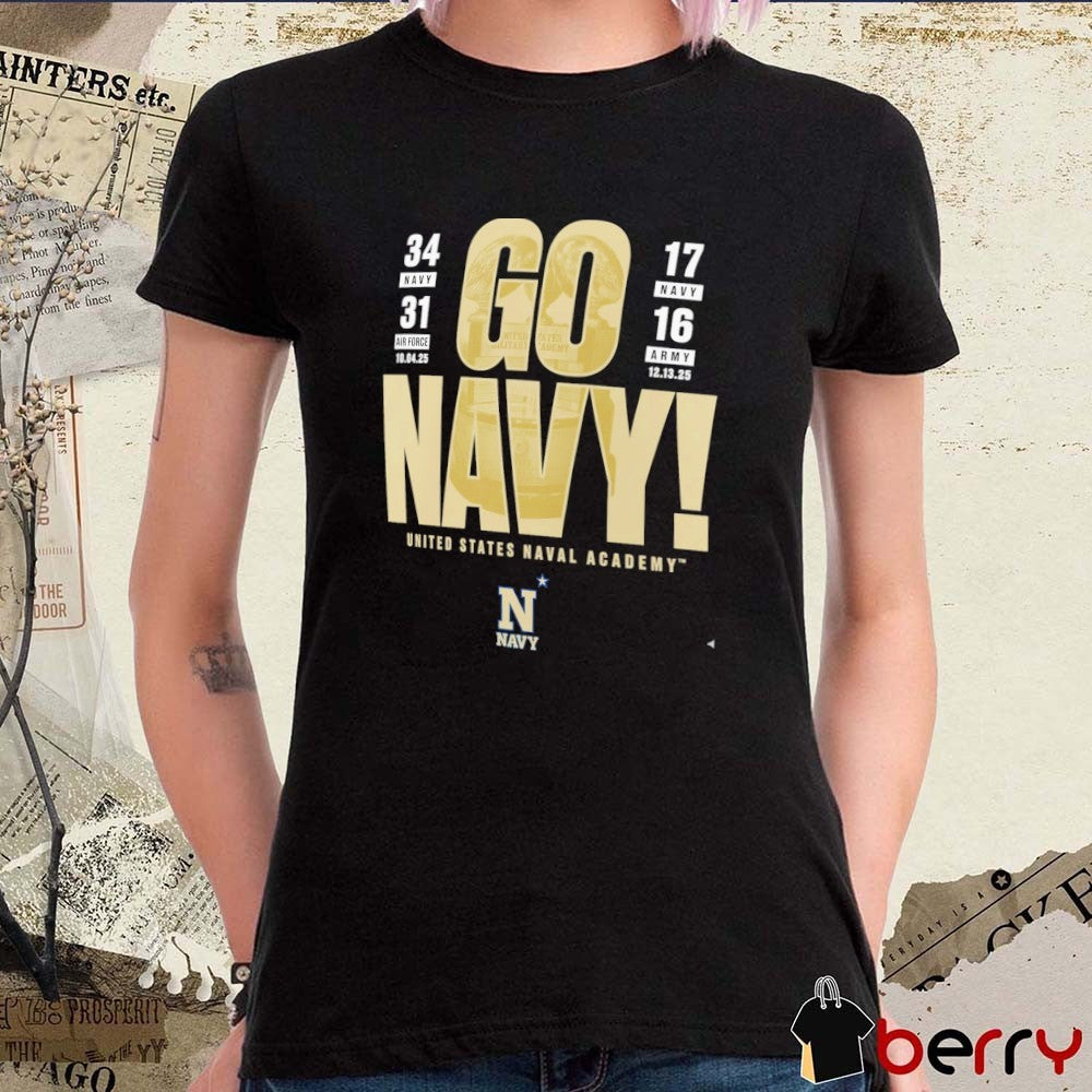 Navy Midshipmen Go Navy United States Naval Academy 17 Navy – 16 Army 12.13.25 t-shirt