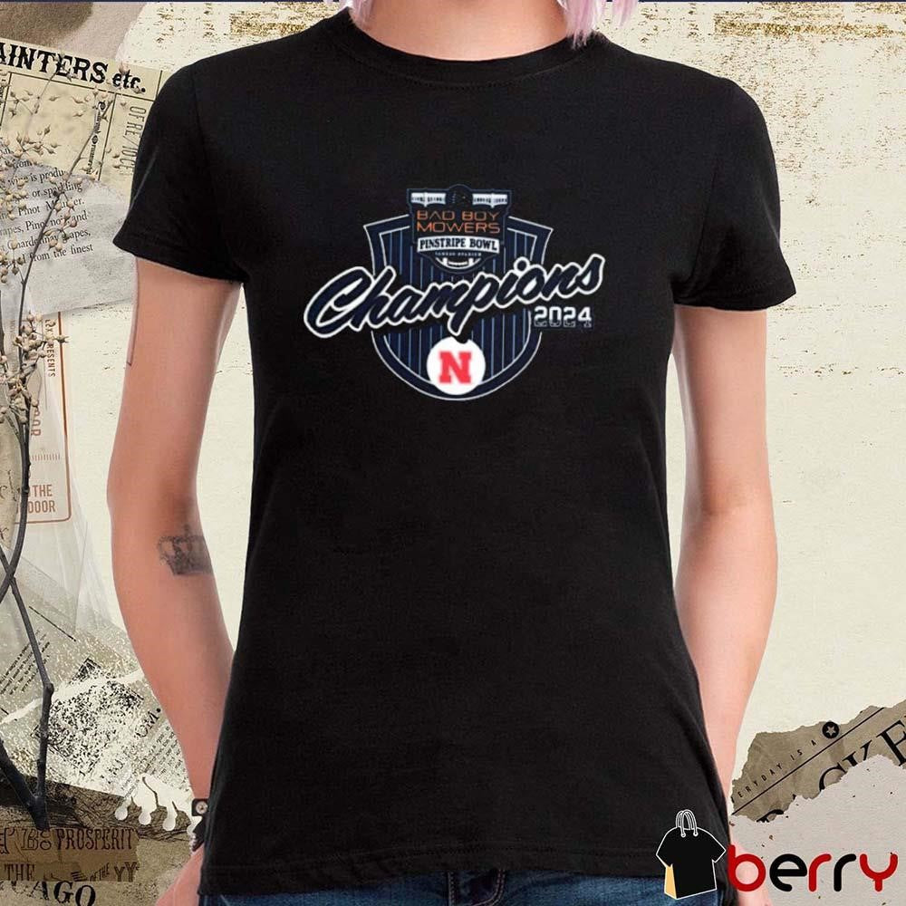 Nebraska Cornhuskers Bad Boy Mowers Pinstripe Football Bowl 2024 Champions t-shirt