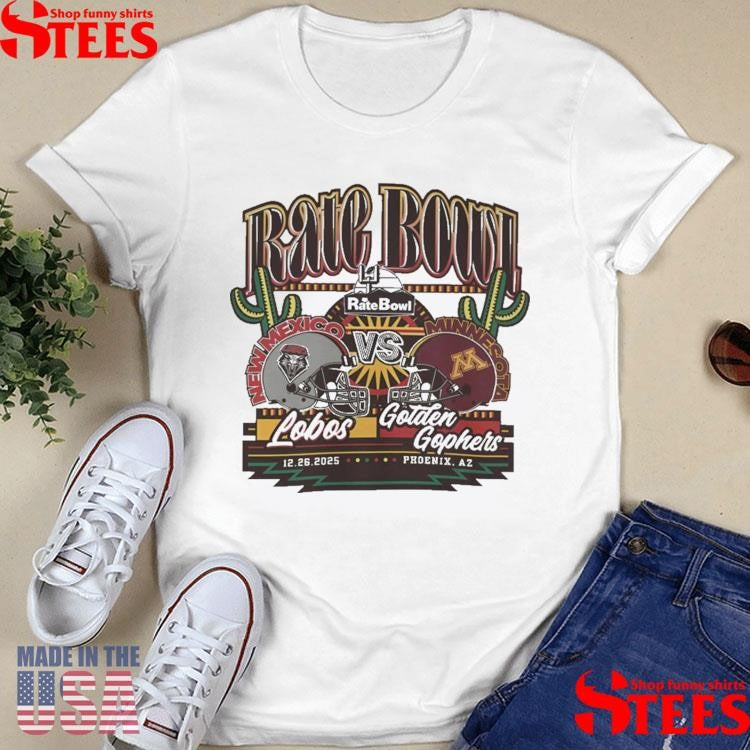 New Mexico Vs Minnesota Matchup 2025 Rate Bowl T-shirt
