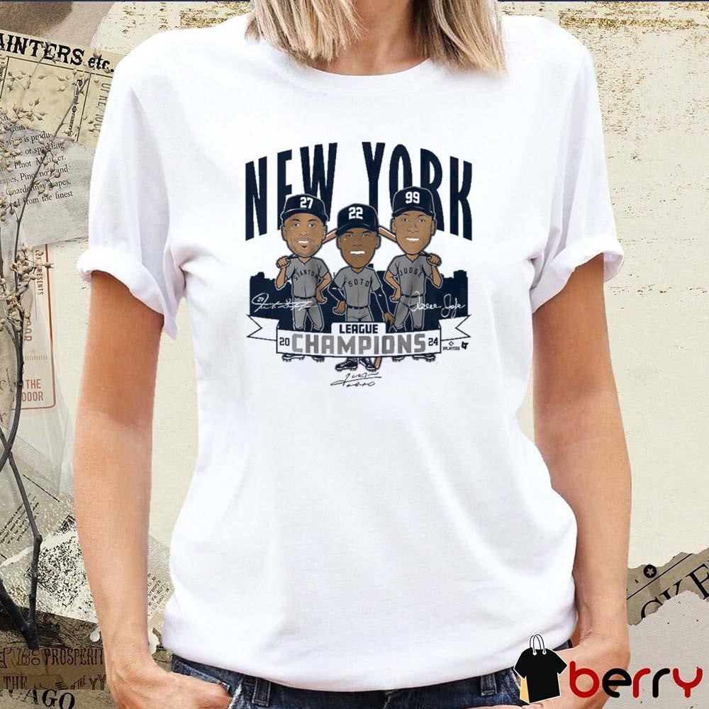 New York Yankees Baseball League Champions Caricatures MLB 2024 Signatures t-shirt