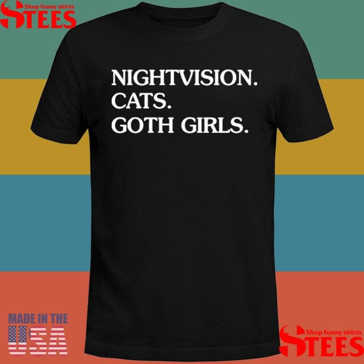 Nightvision Cats Goth Girls Shirts