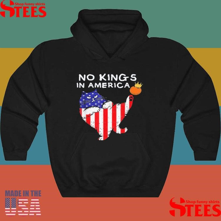 No Kings In America Funny Cat Usa Protest Save Democracy 2025 T-shirt