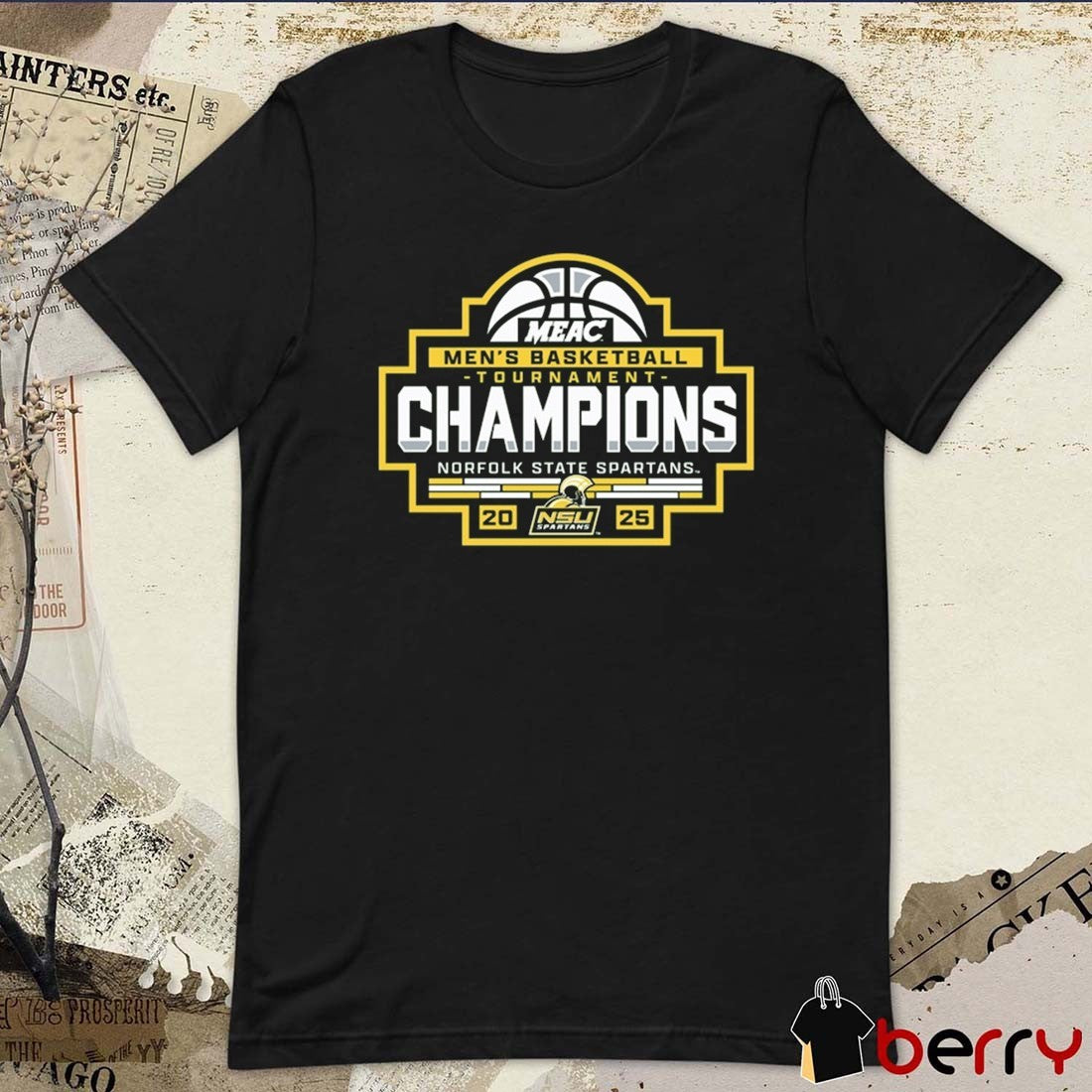 Norfolk State Spartans 2025 MEAC Men’s Basketball Conference Tournament Champions t-shirt