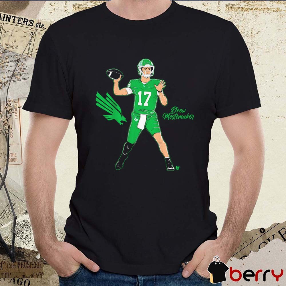 North Texas Mean Green Football Drew Mestemaker Superstar Pose t-shirt