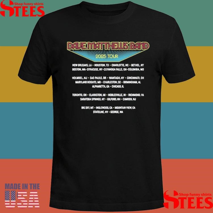 Official Dave Matthews Band Summer 2025 Tour Shirtss