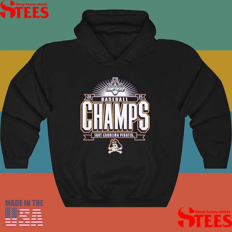 Official Purple Ecu Pirates 2025 Aac Baseball Tournament Champions Shirtss