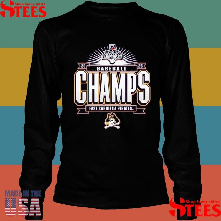 Official Purple Ecu Pirates 2025 Aac Baseball Tournament Champions Shirtss