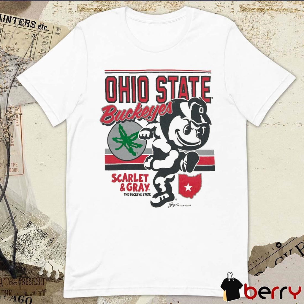 Ohio State Brutus Buckeyes Scarlet And Gray The Buckeye State Retro t-shirt