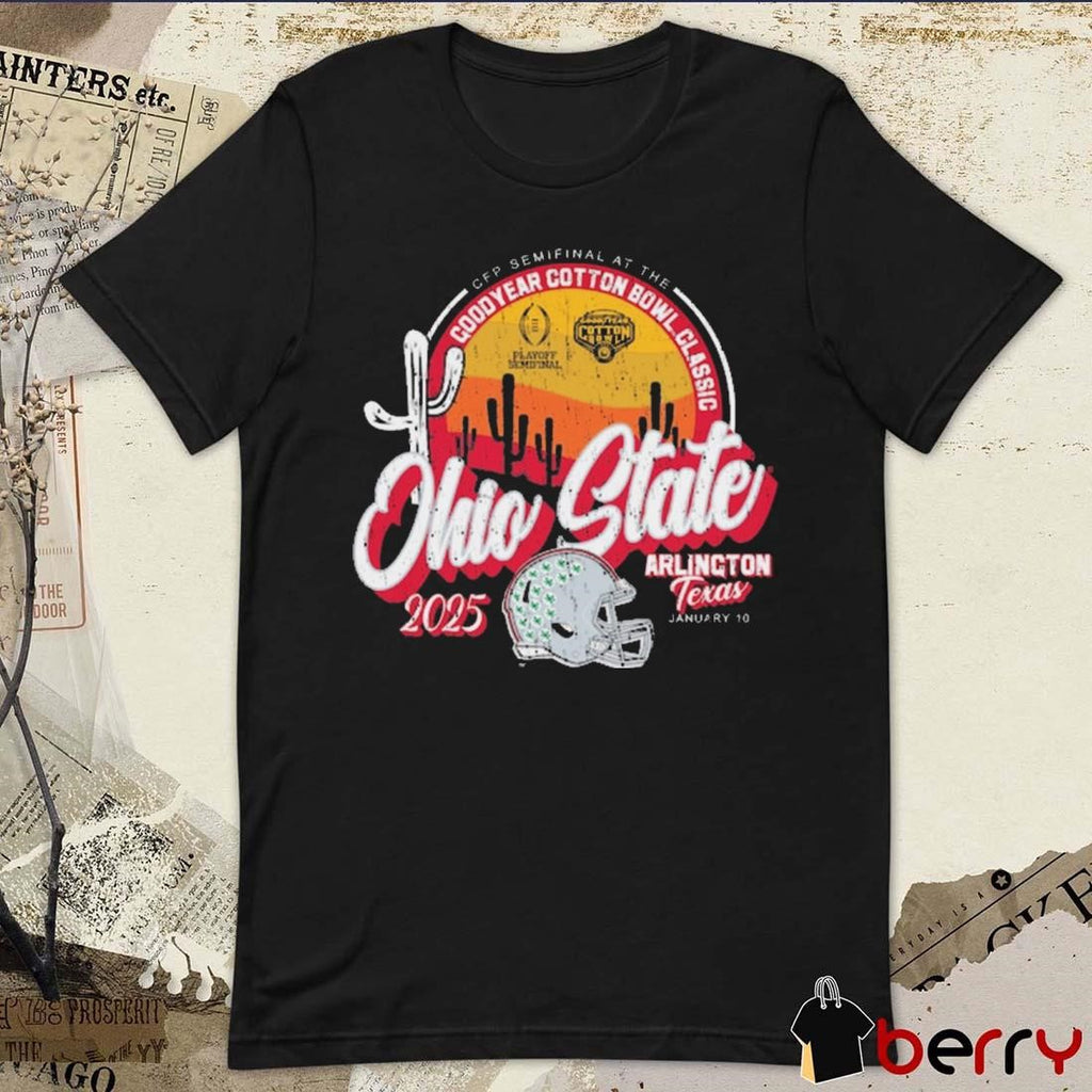 Ohio State Buckeyes 2025 College Football Playoff Semifinal At The Goodyear Cotton Bowl Classic Arlington Texas Jan 10 Vintage NCAA t-shirt