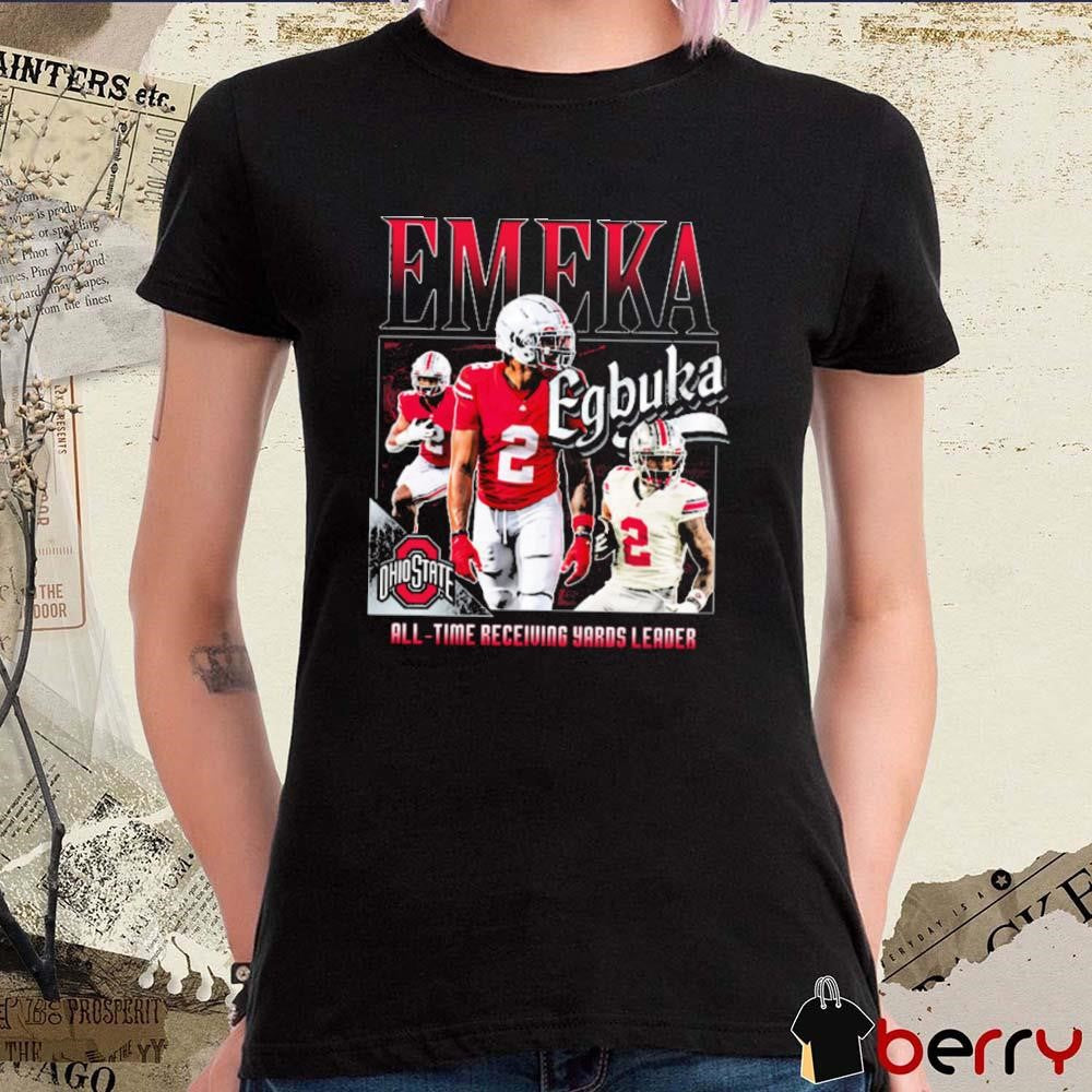 Ohio State Buckeyes Football #2 Emeka Egbuka All-Time Receiving Yards Leader Painting t-shirt