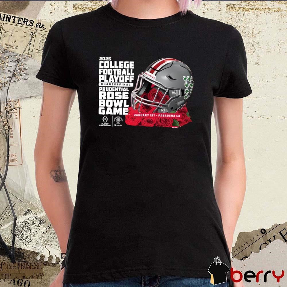 Ohio State Buckeyes Jan 1st 2025 College Football Playoffs Quarter Finals Bound Prudential Rose Bowl Game Helmet t-shirt