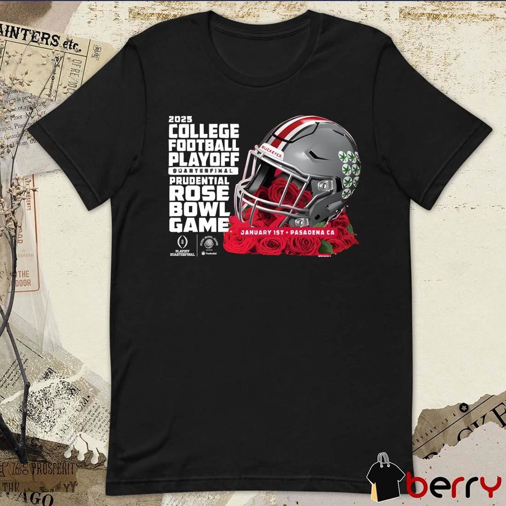 Ohio State Buckeyes Jan 1st 2025 College Football Playoffs Quarter Finals Bound Prudential Rose Bowl Game Helmet t-shirt