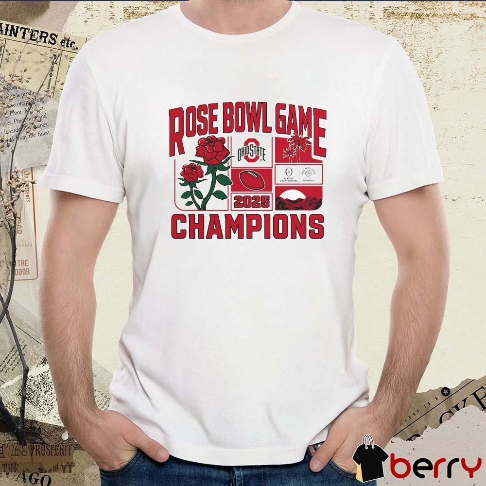 Ohio State Buckeyes NCAA College Football Playoff Quarterfinal 2025 Rose Bowl Game Champions Victory Ahead t-shirt
