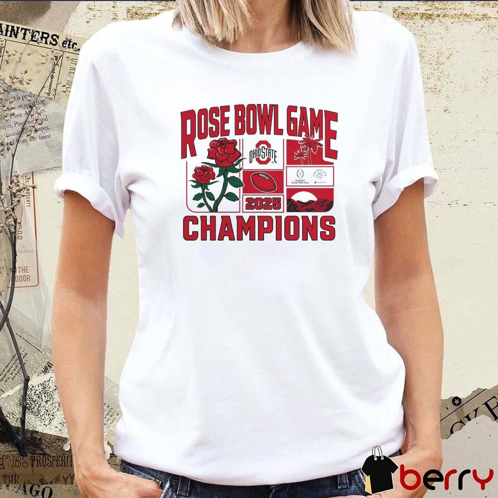 Ohio State Buckeyes NCAA College Football Playoff Quarterfinal 2025 Rose Bowl Game Champions Victory Ahead t-shirt