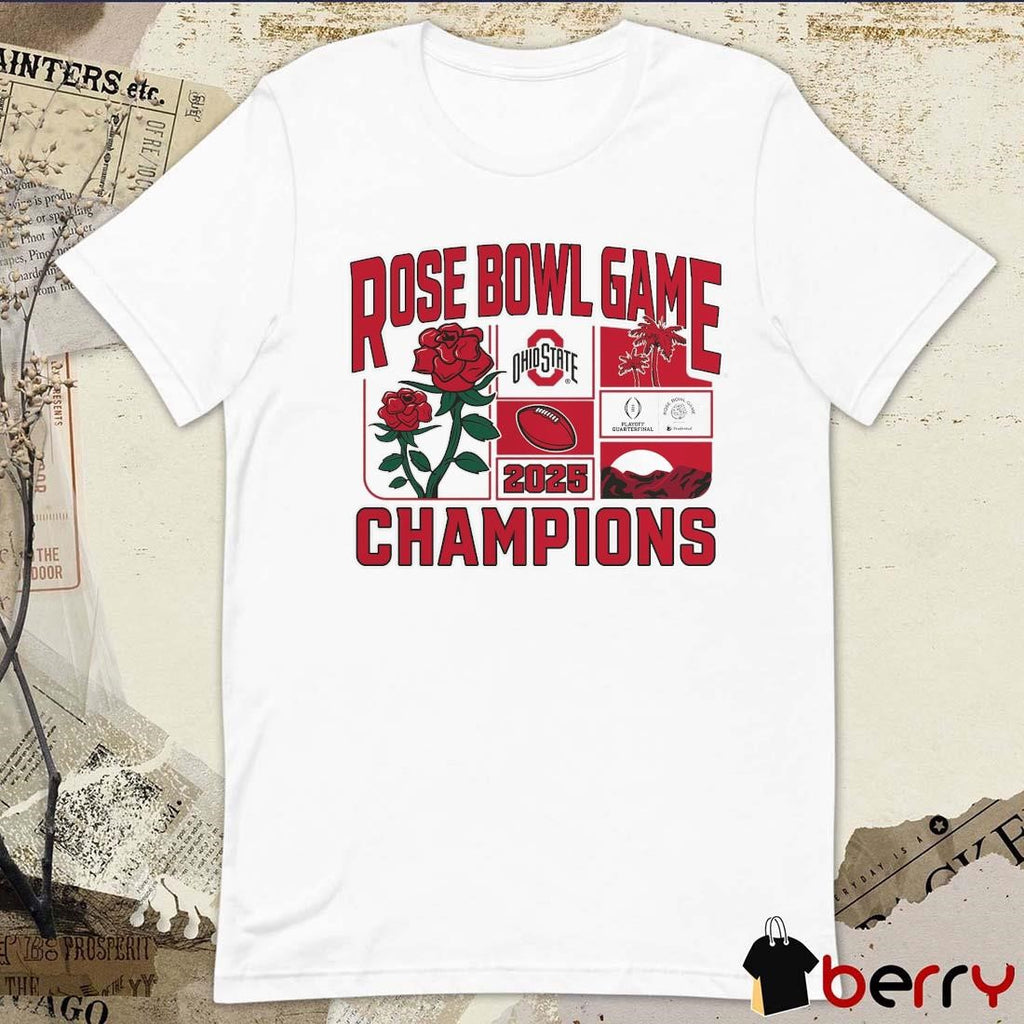 Ohio State Buckeyes NCAA College Football Playoff Quarterfinal 2025 Rose Bowl Game Champions Victory Ahead t-shirt