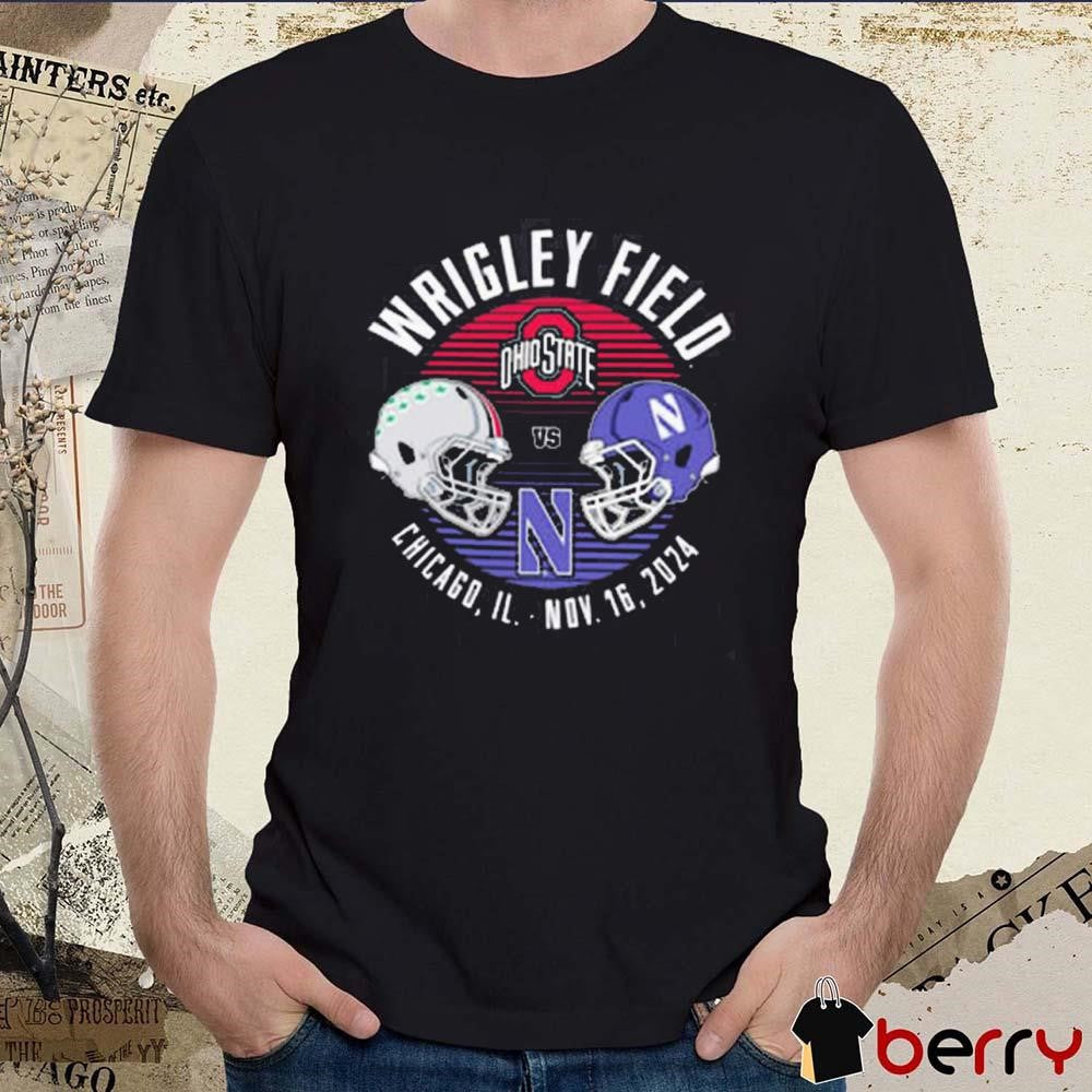 Ohio State Buckeyes Vs Northwestern Wildcats Champion Wrigley Field Chicago IL Nov 16 2024 Football Helmet t-shirt