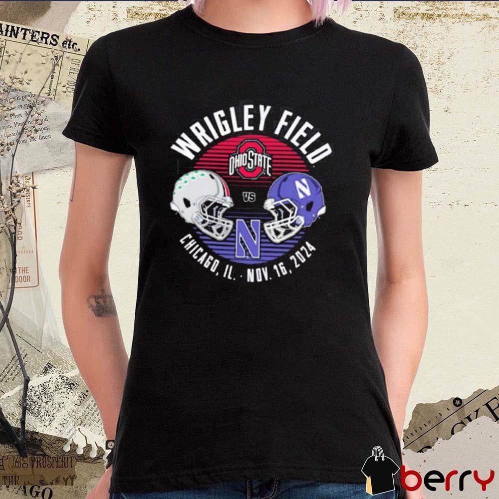 Ohio State Buckeyes Vs Northwestern Wildcats Champion Wrigley Field Chicago IL Nov 16 2024 Football Helmet t-shirt