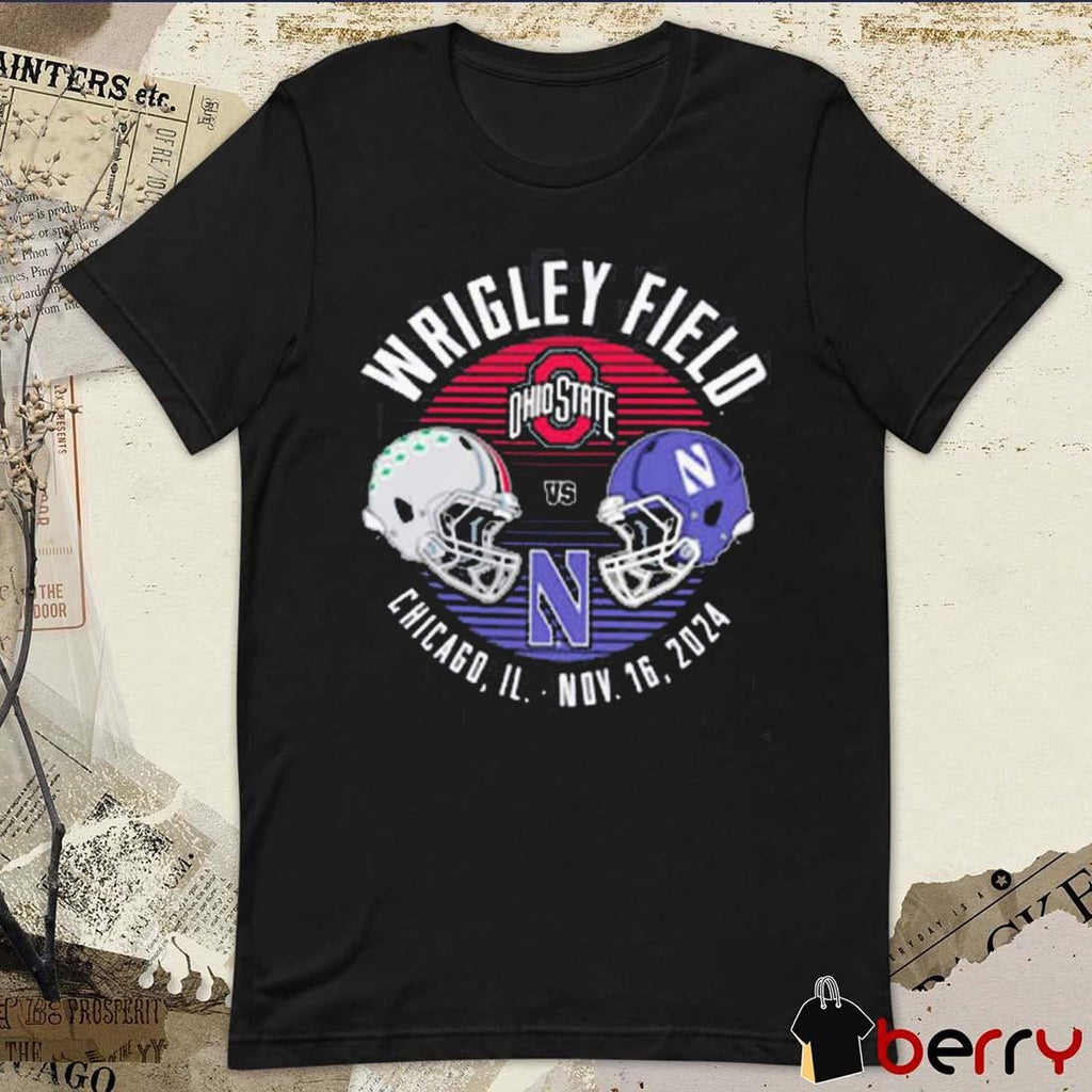 Ohio State Buckeyes Vs Northwestern Wildcats Champion Wrigley Field Chicago IL Nov 16 2024 Football Helmet t-shirt