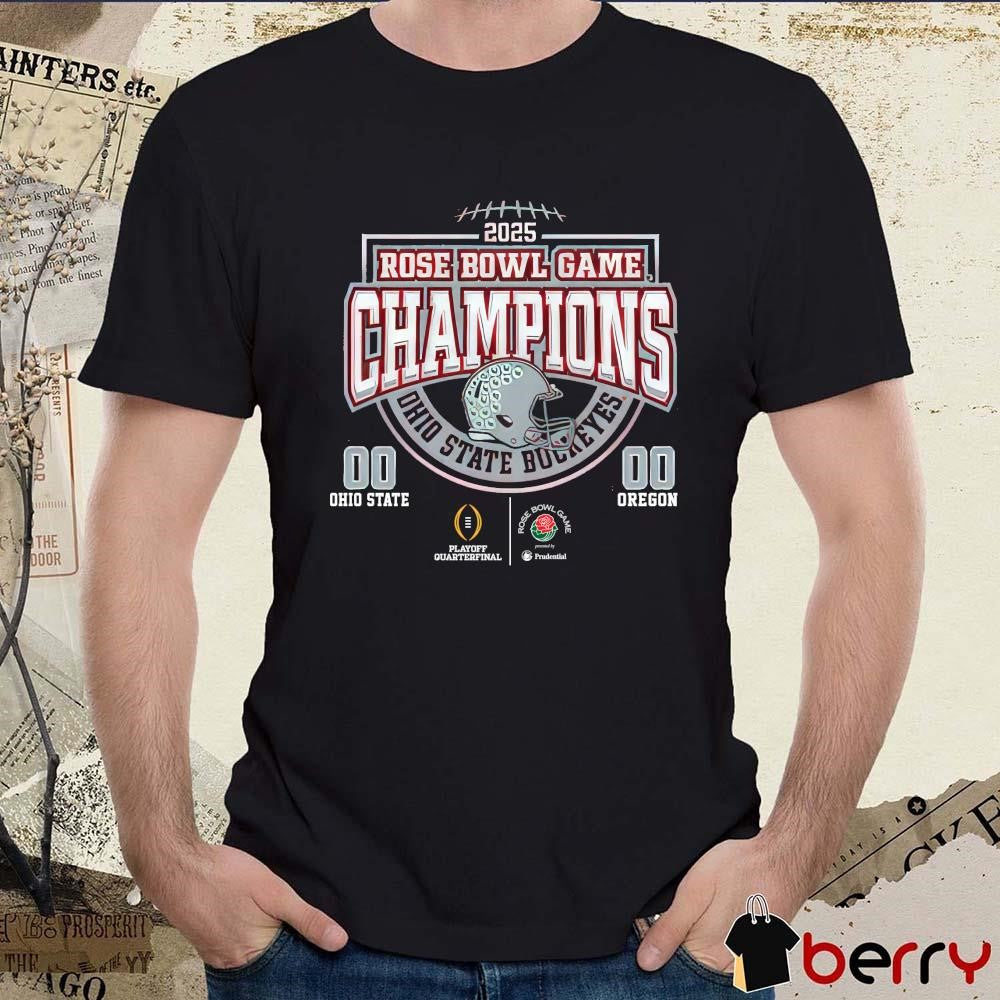 Ohio State Buckeyes Vs Oregon Ducks Score Football 2025 Rose Bowl Game Champions NCAA t-shirt