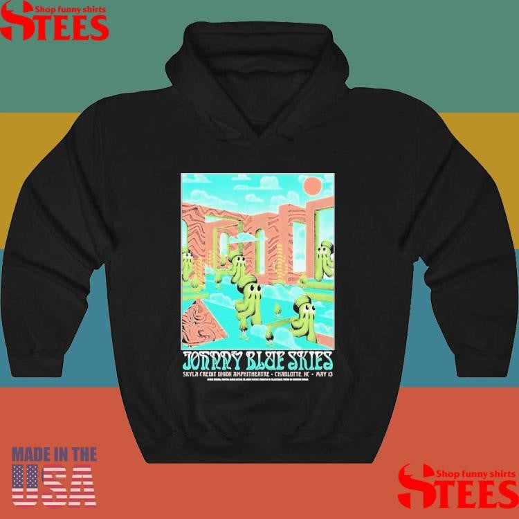 Ohnny Blue Skies Gig Poster For Show In Charlotte North Carolina At Skyla Credit Union Amphitheatre On May 13 2025 Shirts
