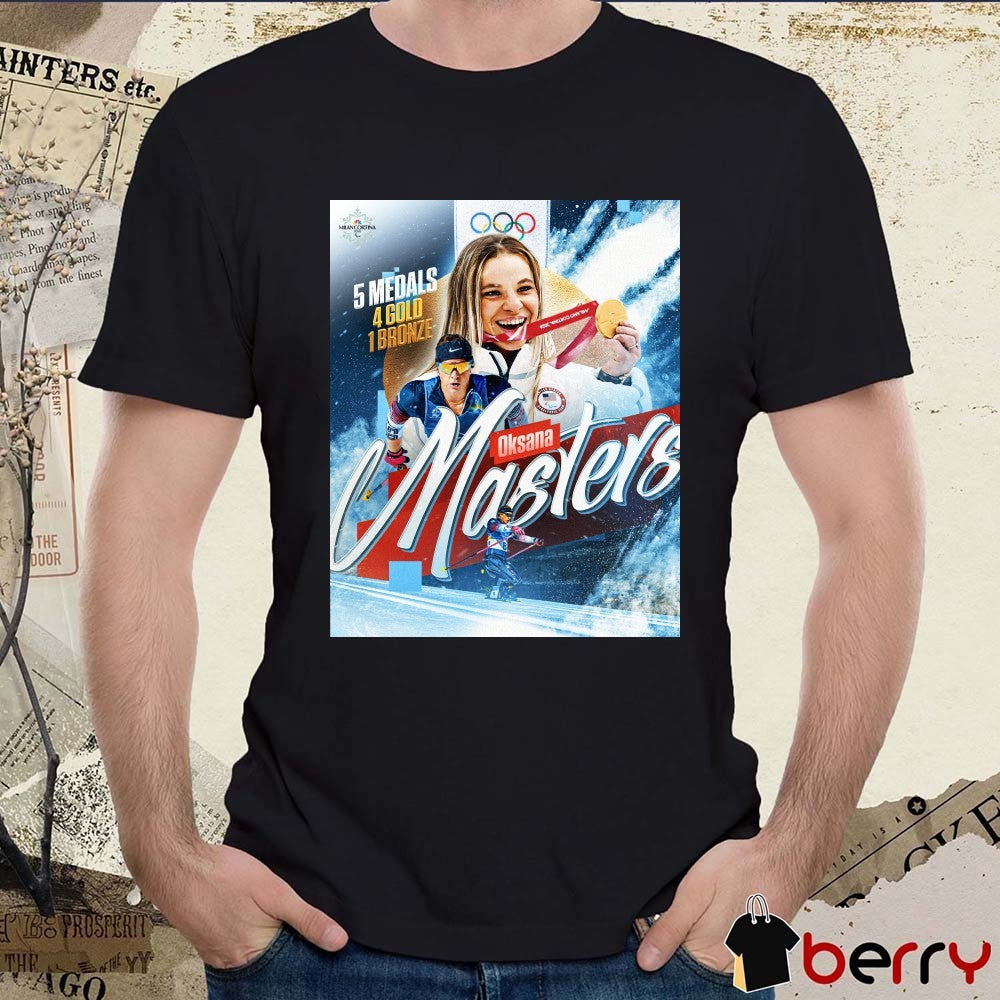 Oksana Masters 5 Medals 4 Gold 1 Bronze Winter Paralympics Poster t-shirt