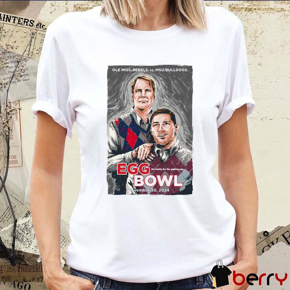 Ole Miss Rebels vs. Mississippi State Bulldogs Game Day 2024 The Battle For The Golden Egg Nov 30 t-shirt