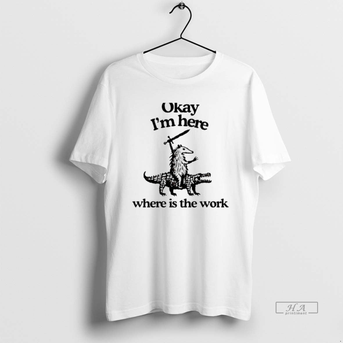 Official Opossum Riding Crocodile Okay Im Here Where Is The Work T-Shirts, Hoodie, Sweatshirt | CiraTrend.com