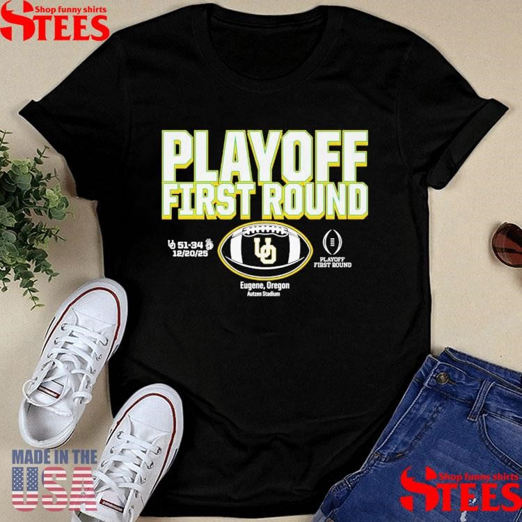 Oregon Football Ducks First Round Winner 2025 Cfp T-shirt