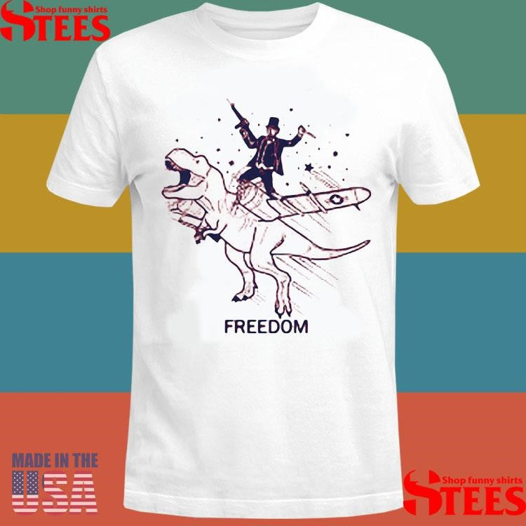 Patriotic Lincoln Riding Dinosaur Usa Freedom T-shirt