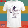 Patriotic Lincoln Riding Dinosaur Usa Freedom T-shirt