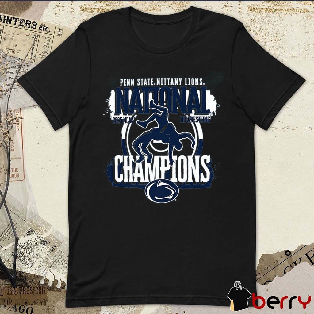 Penn State Nittany Lions NCAA Tournament DI Wrestling National Champions Comfort Colors Painting 2025 t-shirt
