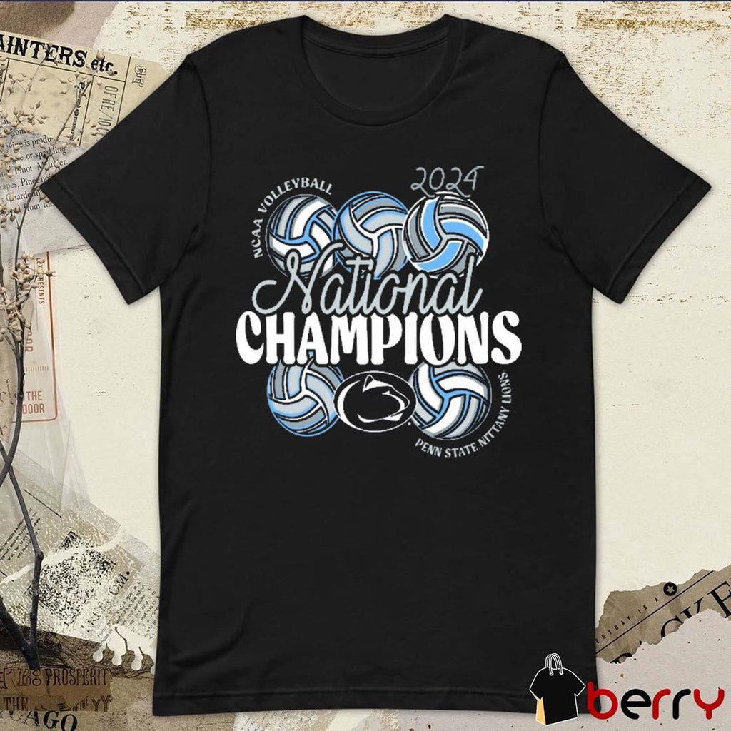 Penn State Nittany Lions NCAA Women’s Volleyball National Champions 2024 Stacked Comfort Colors t-shirt