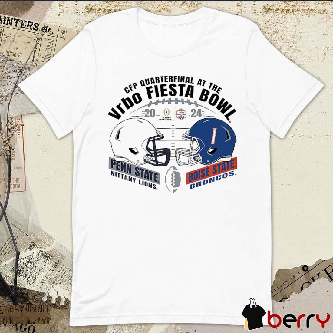 Penn State Nittany Lions Vs Boise State Broncos 2024 CFP Quarterfinal At The Vrbo Fiesta Bowl Dueling Helmet t-shirt