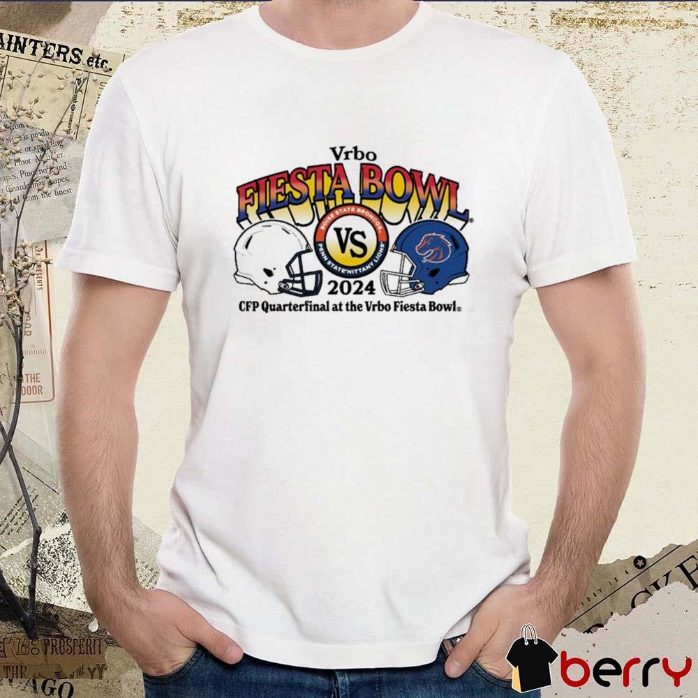 Penn State Nittany Lions Vs Boise State Broncos Helmet 2024 CFP Quarterfinal At The Vrbo Fiesta Bowl Matchup t-shirt