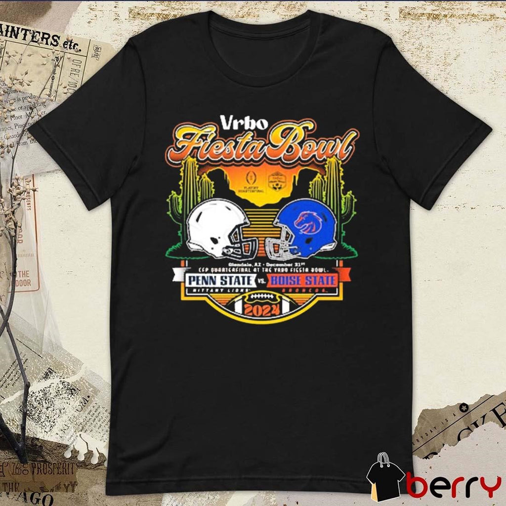 Penn State Nittany Lions Vs Boise State Broncos Helmet Dec 31 2024 CFP Vrbo Fiesta Bowl Matchup Sunset Showdown t-shirt