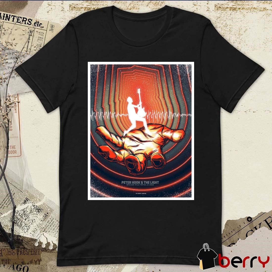 Peter Hook & The Light Mtelus Montreal, QC May 22 2025 Tour Poster t-shirt