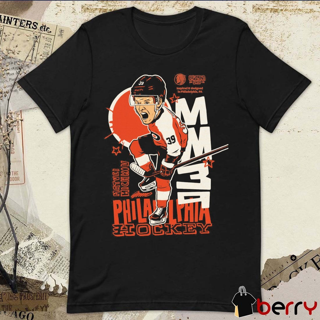 Philadelphia Flyers Hockey Matvei Michkov Player Brustina PHI Signature Graphic t-shirt
