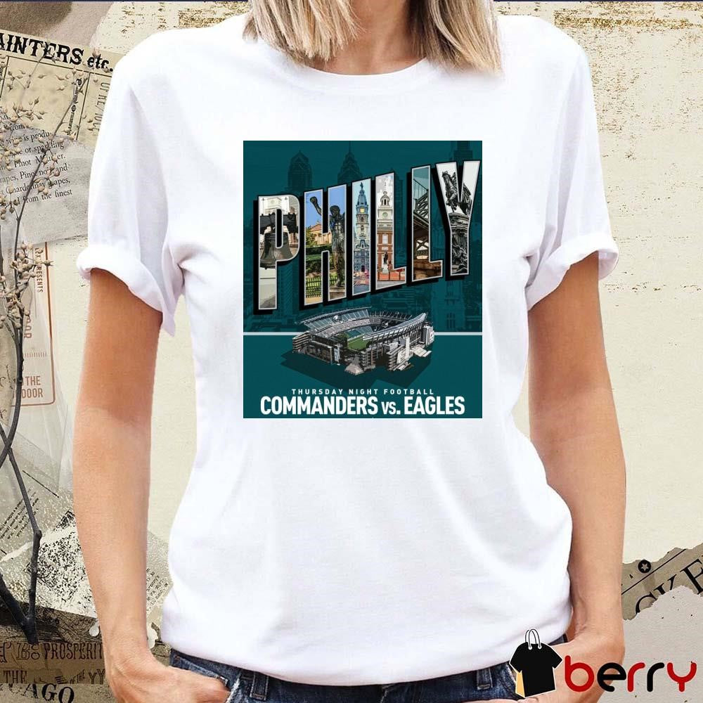 Philly Greetings From The City Of Brotherly Love Commanders Vs Eagles Thursday Night Football Poster t-shirt