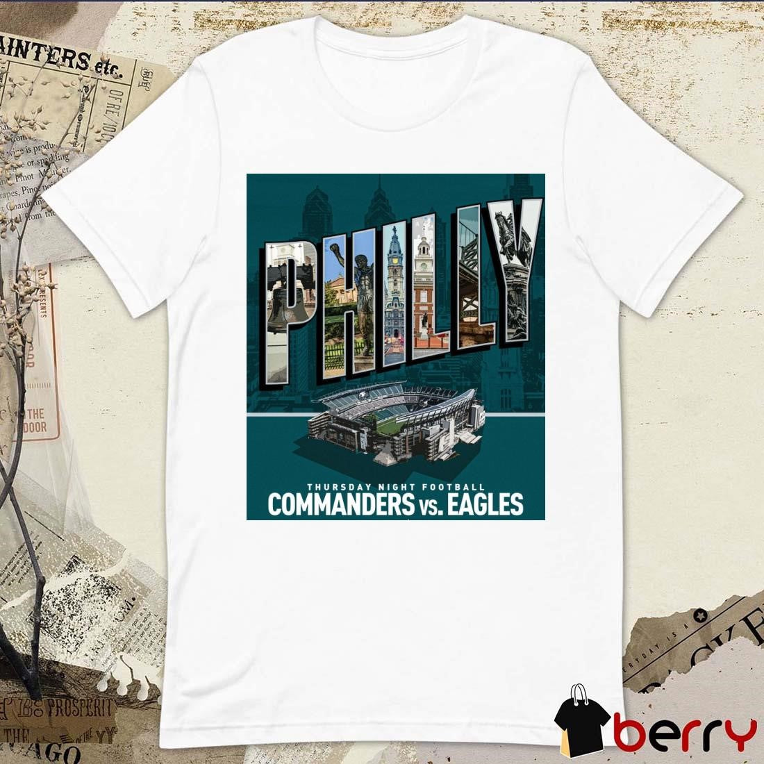 Philly Greetings From The City Of Brotherly Love Commanders Vs Eagles Thursday Night Football Poster t-shirt