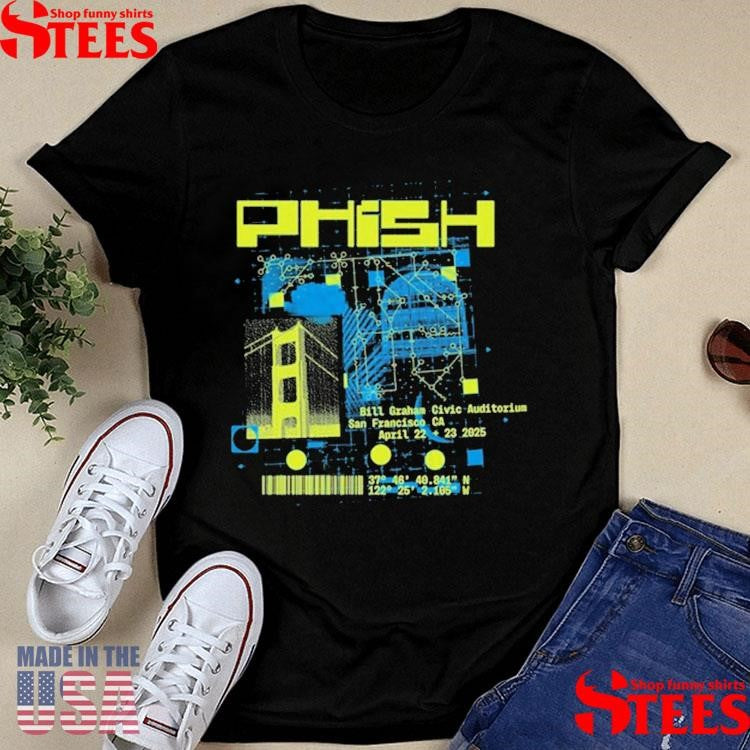 Phish Apr 22-23, 2025 San Francisco, Ca Tour Shirts