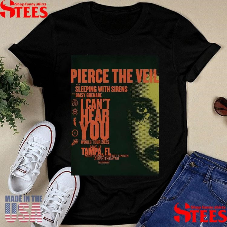 Pierce The Veil Live The Midflorida Credit Union Amphitheatre Tampa, Fl May 15 2025 Shirts